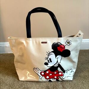 Kate Spade Cream and Black Minnie Mouse Tote